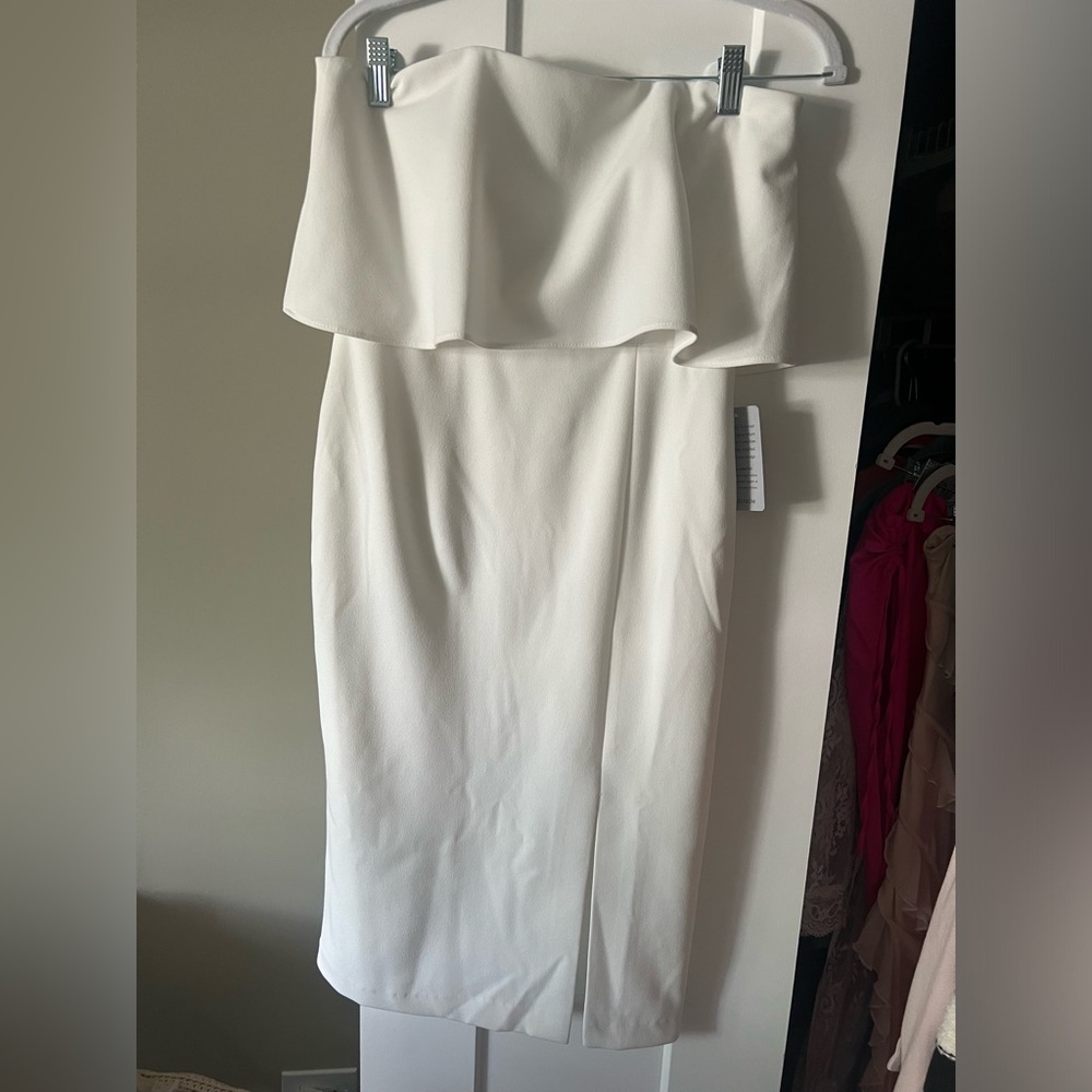 White Strapless Cocktail Dress